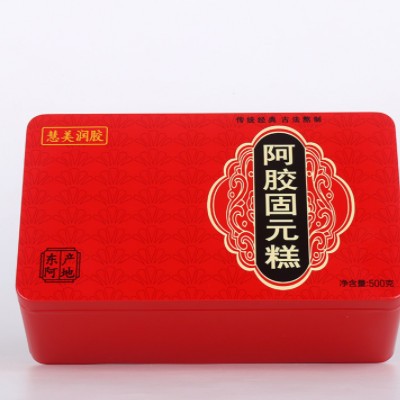 山东阿胶膏阿胶固元糕批发东阿厂家铁盒装500g克红枣枸杞味阿胶糕图2