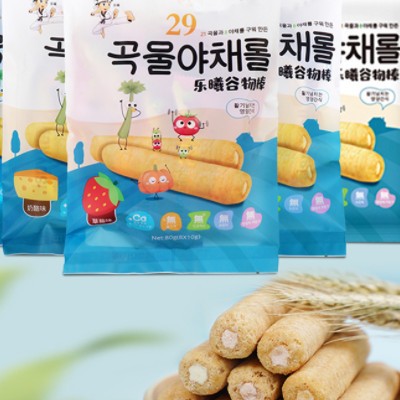 韩国进口乐曦谷物棒80g休闲零食夹心饼干手指棒糙米卷蔬菜谷物棒图2