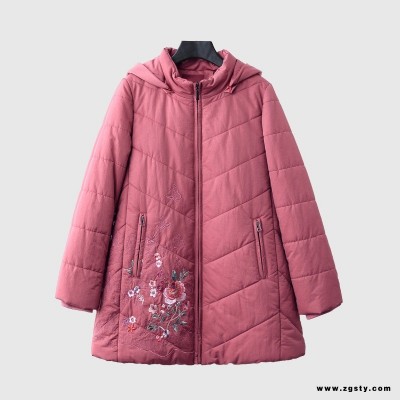 中老年棉衣批发深圳高品质加厚棉服品牌折扣女装货源