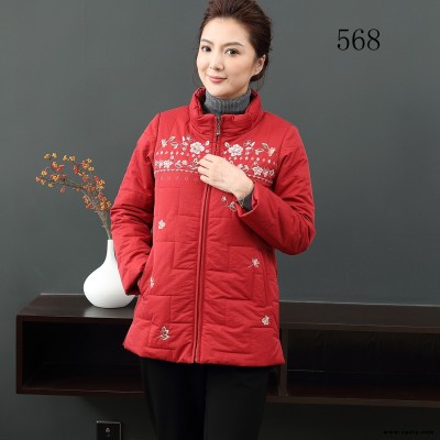 深圳女装尾货批发 加厚妈妈装棉衣外套 美迪菲棉衣货源 中老年保暖上衣