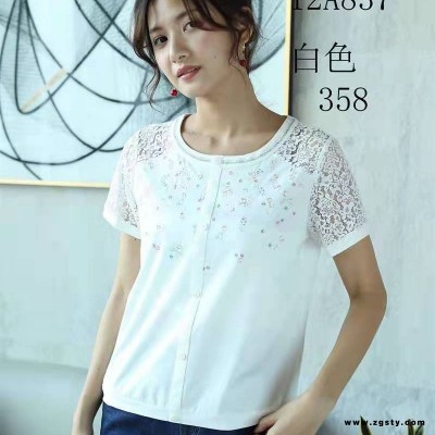 2021新款夏装【美迪菲】夏 时尚休闲绣花女装 中年中老年T恤 大码民族妈妈装 宽松时尚上衣 折扣店货源供应