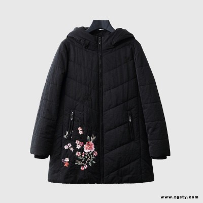 云南中老年妈妈装  重工刺绣 时尚保暖棉衣  实体直播女装 品牌女装拿货渠道【美迪菲棉衣】21冬