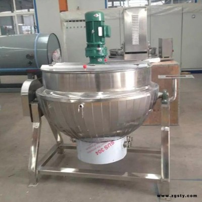 釜鼎 FD-500L 商用电加热导热油夹层锅 带搅拌红油火锅底料炒锅 阿胶熬制夹层锅 食品卤煮蒸煮设备 不锈钢蒸煮锅