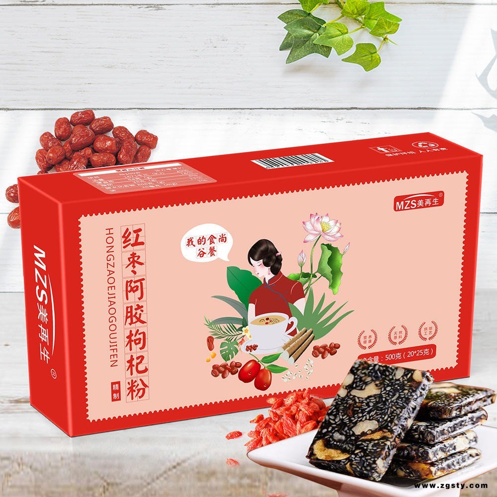 红枣早晚餐oem代餐固体饮料代加工营养饱腹美再生牌红枣阿胶枸杞代餐粉oem代加工