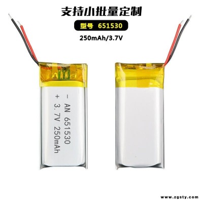 聚合物锂电池定制成人用品激光笔加湿器美容仪刷卡机音响验钞机充电电池651530 250mah奥能