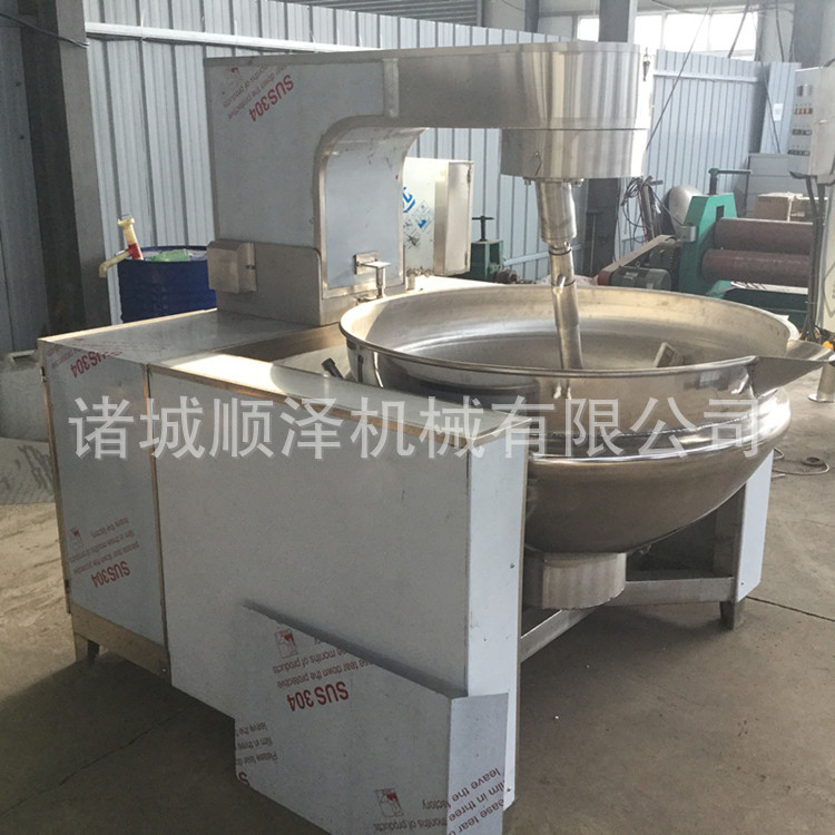 销售卤肉夹层锅 高粘度不锈钢夹层锅 阿胶行星搅拌炒锅示例图4