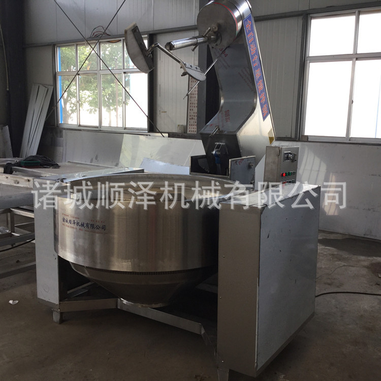 销售卤肉夹层锅 高粘度不锈钢夹层锅 阿胶行星搅拌炒锅示例图6